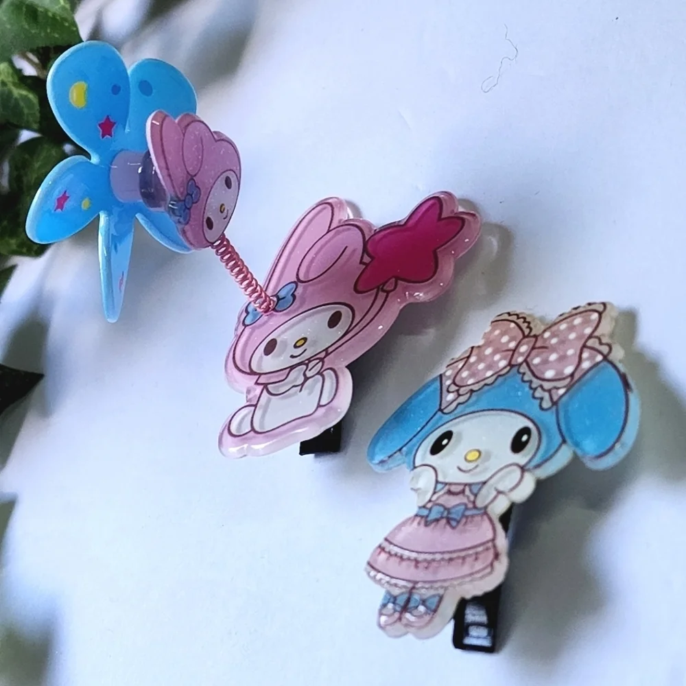 Cinnamon Roll My Melody Spinner Hair Clips and Hair Ties